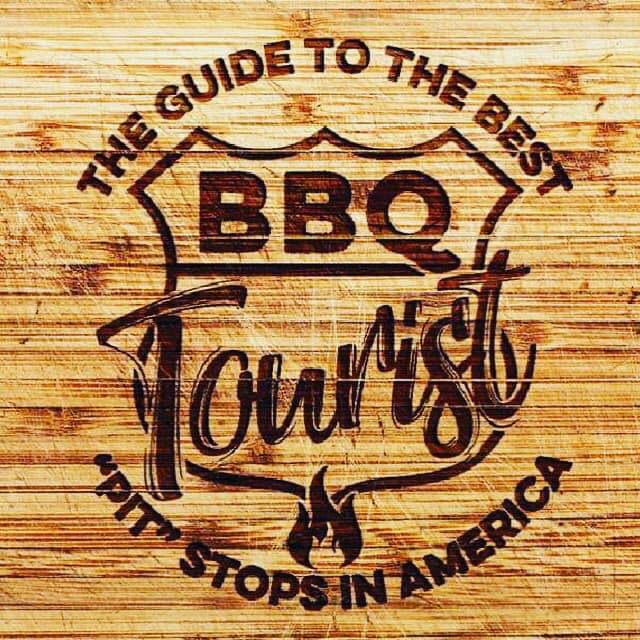 The badge for BBQ Tourist Ryan Cooper, a "guide to the best 'pit stops' in America."