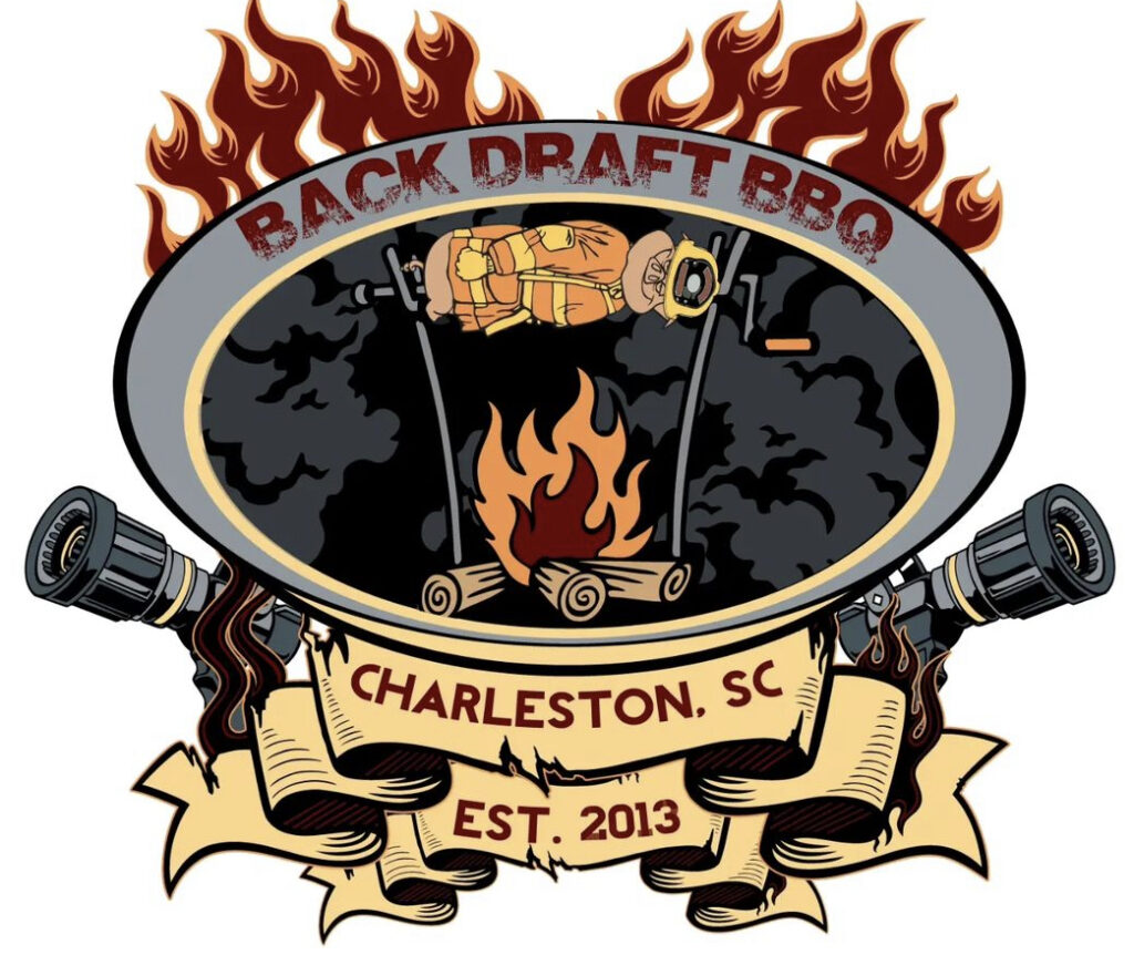 Logo for competition BBQ team Backdraft BBQ of SC. Established in 2013.