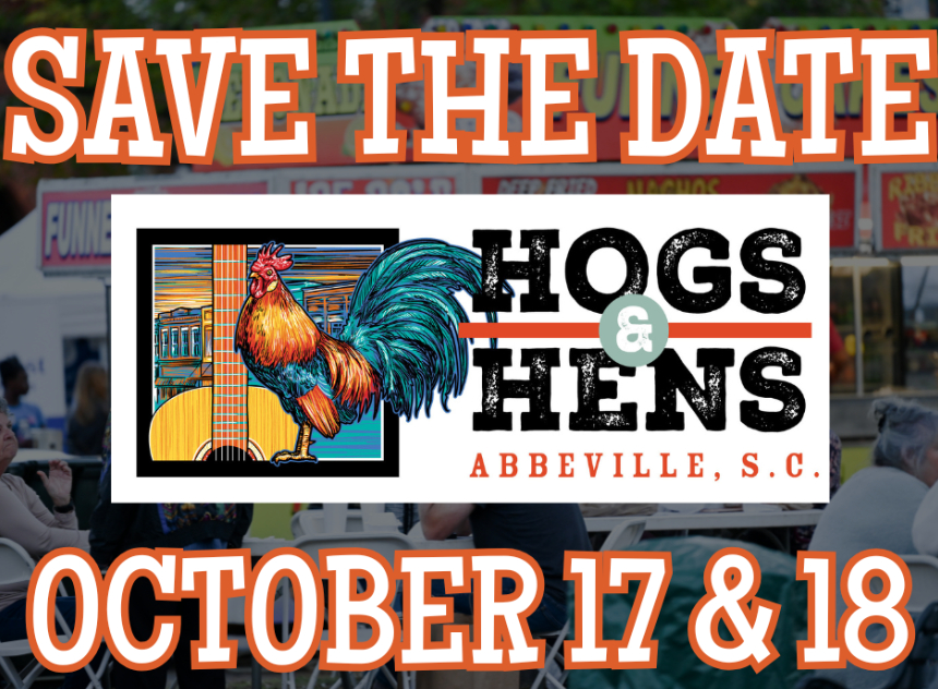 Save the Date for Hogs & Hens in Abbeville, S.C., October 17 & 18